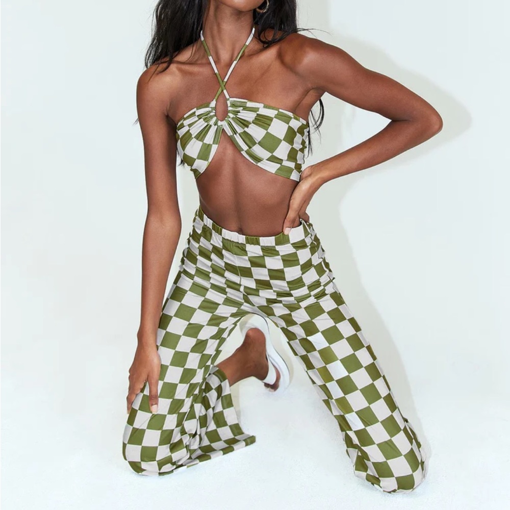 LATIANA SET GREEN CHECKERBOARD